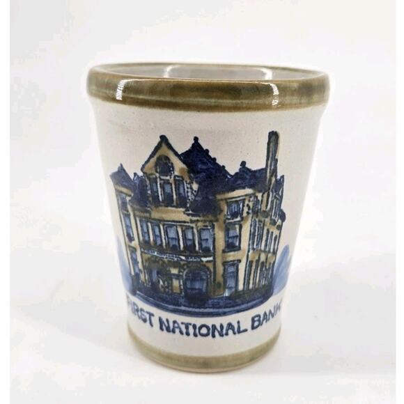 Vtg Louisville Stoneware First National Bank Paintsville Crock Mint Julep Cup - Picture 1 of 9